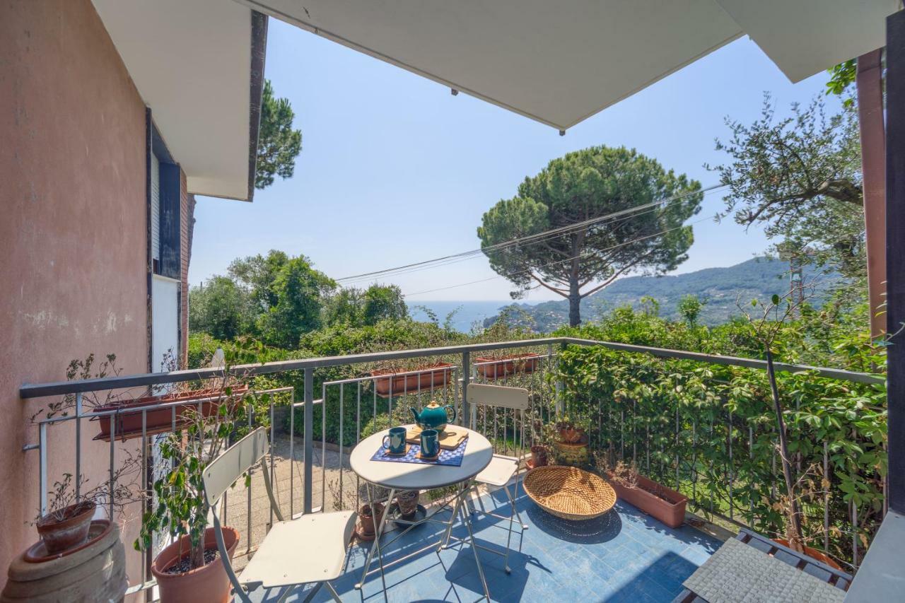 Casa Anna Sea view, Pool, Parking&wifi Apartment Rapallo Bagian luar foto